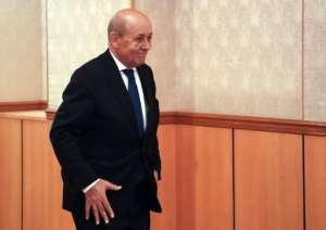 French Foreign Minister Jean-Yves Le Drian, pictured at the UN on September 26, said a military solution would not solve the conflict in Libya. By Bryan R. Smith (AFP)