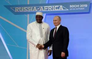 Gambian President Adama Barrow was among the African leaders attending the first Russia-Africa summit co-hosted by President Vladimir Putin. By Sergei CHIRIKOV (POOL/AFP)
