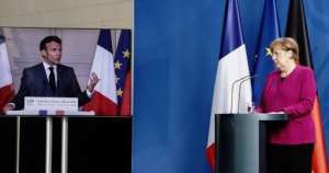 German Chancellor Angela Merkel and French President Emmanuel Macron are in Brussels to try and thrash out an EU coronavirus rescue package. By STEPHANIE LECOCQ (POOL/AFP)
