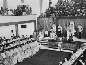 Ghana's President Kwame Nkrumah addresses parliament in 1960. In 1957, Ghana became the first country in sub-Saharan Africa to declare independence. By (AFP)