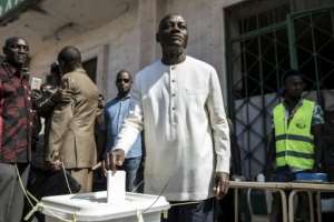 Guinea Bissau's incumbent president Jose Mario Vaz came fourth in the first round. By JOHN WESSELS (AFP/File)