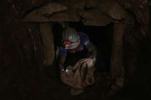 Hardy Bisimwa, a father of two, has only found gold once in seven months. By Guerchom NDEBO (AFP)