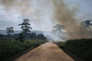 Highway of danger: The road from Beni to the Ugandan border has suffered dozens of attacks since last December. By ALEXIS HUGUET (AFP/File)
