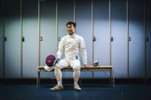 Hon Sum Ray Lau is a 38-year-old high school mathematics teacher in Hong Kong, who will face off with fellow fencers at the games.  By Lucas Barioulet (AFP)