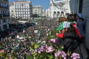 Hundreds of thousands of Algerians have taken to the streets in recent weeks to demand the resignation of its longtime leader, Abdelaziz Bouteflika. By RYAD KRAMDI (AFP / File)