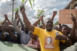 Hundreds of supporters rallied in support of Kamto in Yaounde on Saturday. By STRINGER (AFP)
