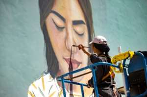 Imane Droby, a female street artist who also took part in the festival, says women have to