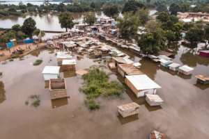 In the capital Bangui, with a population of about one million, mud homes have literally dissolved in the floods. By FLORENT VERGNES (AFP)
