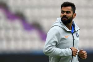 India captain Virat Kohli takes part in a World Cup training session in Southampton. By Dibyangshu SARKAR (AFP)