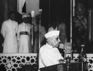 Jawaharlal Nehru, India's first prime minister, forged the Gandhi-Nehru family dynasty that has dominated Indian politics for most of the decades since.  By STR (PRESS INFORMATION BUREAU/AFP/File)