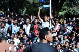 Jawar's supporters took to the streets, burned tyres and blocked roads following rumours that he had been mistreated by the security forces. By STRINGER (AFP)