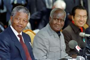 Kaunda with Nelson Mandela in Lusaka in February 1990, shortly after the South African liberation icon's release from prison. By ALEXANDER JOE (AFP)