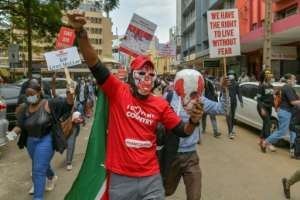 Kenyans demonstrated in July last year against police brutality. By TONY KARUMBA (AFP/File)