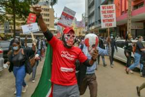 Kenyans protested in July last year against police brutality.  By TONY KARUMBA (AFP / File)