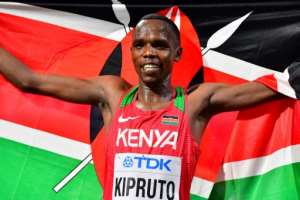 Kenya's Amos Kipruto, who won bronze in the Men's Marathon at the 2019 IAAF Athletics World Championships in Doha, told AFP his countrymen 'gave me morale'. By Giuseppe CACACE (AFP)