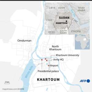 Map of the Sudanese capital of Khartoum. By Cléa PÉCULIER (AFP)