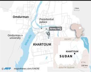 Close-up map of Khartoum. By Vincent LEFAI (AFP)