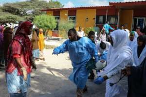 Many of the wounded were taken to the city's Madina Hospital. By Abdirazak Hussein FARAH (AFP)