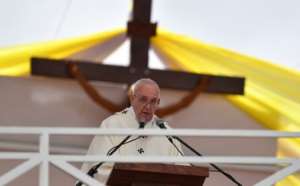 Many people had waited patiently from the early hours to see the first pope to visit the poor Indian Ocean island nation in 30 years. By Tiziana FABI (AFP)