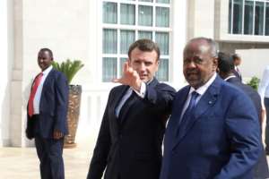 Macron with Djibouti President Ismail Omar Guelleh, who said 