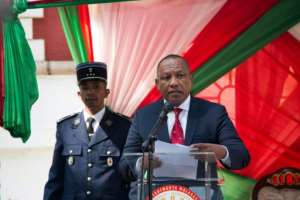 Madagascar's technocrat Prime Minister Christian Ntsay (R) now has his 