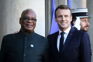 Mali's President Ibrahim Boubacar Keita held talks with French counterpart Emmanuel Macron in Paris last November. By LUDOVIC MARIN (AFP/File)