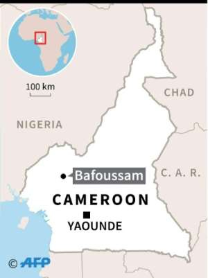 Map of Cameroon locating deadly landslide in the western city of Bafoussam. By (AFP)