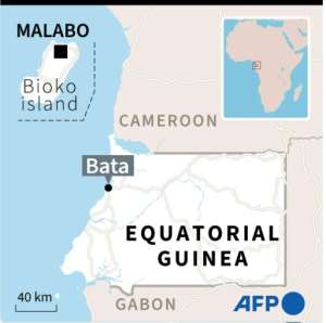 Map of Equatorial Guinea locating the economic center of the country Bata and the capital Malabo.  By (AFP)