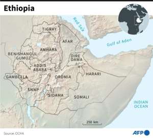 Map of Ethiopia and its regions. By Simon MALFATTO (AFP/File)
