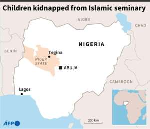 Map of Nigeria locating Tegina, where the freed children were snatched in May from an Islamic seminary. By (AFP)