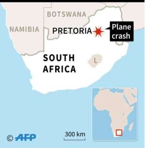 Map of South Africa locating Pretoria, where a plane crashed on Tuesday.  By AFP (AFP)