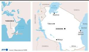 Map of Tanzania. By Alain BOMMENEL (AFP)