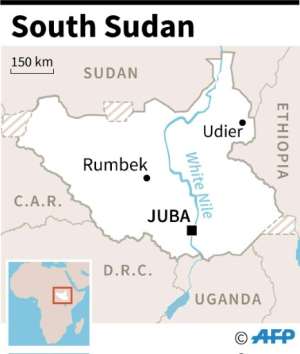 Map locating map areas in South Sudan. By (AFP)