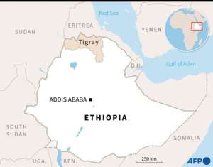 Map showing the Tigray region in Ethiopia.  By Aude GENET (AFP / File)