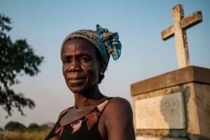 Margaret Labol, 50, lost 15 family members and her husband, a Ugandan soldier, during the Lukodi massacre. By Sumy Sadurni (AFP)