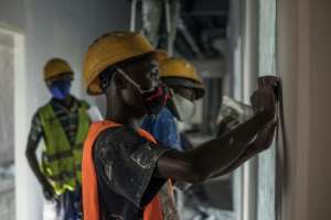 Masons and painters have been putting the finishing touches on the building, which is roughly the size of a hypermarket. By Yanick Folly (AFP)