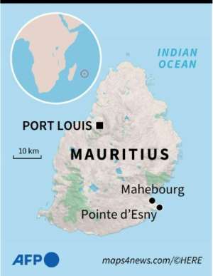 Mauritius location map.  By Anne-Sophie THILL (AFP)