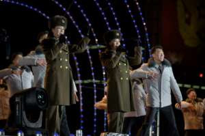 Members of the Moranbong band perform during a New Year's Eve countdown event on Kim Il Sung square in Pyongyang, North Korea. By KIM Won Jin (AFP)
