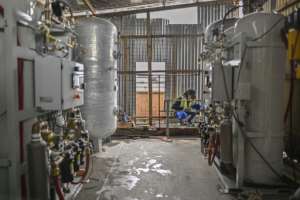 Metropolitan Hospital flew in machines from Germany, the United Kingdom, the United States and China to put together its oxygen production unit. By TONY KARUMBA (AFP)