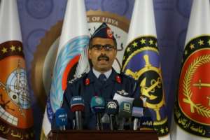 Mohamed Gnounou, spokesman of Libya pro-government forces, announces the launch of a