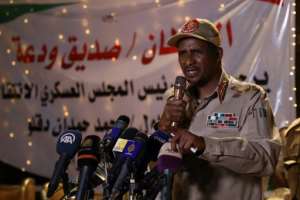 Mohamed Hamdan Dagalo - also known as Himeidti and deputy head of the ruling military council in Sudan - spoke to the press in Khartoum in May. By STR (AFP / File)