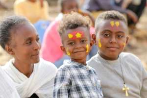Most Tigrayans are followers of the Ethiopian Orthodox Church and little news of Tigray reaches the refugees in Sudan. By Hussein Ery (AFP)