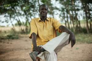 Mpangire Blasio Korokoni was evicted from his land to make way for the oil project. By Yasuyoshi CHIBA (AFP)