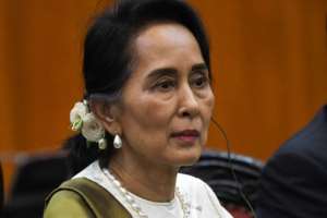Myanmar state counsellor Aung San Suu Kyi's party won an emphatic victory during elections in 2015, propelling her to power.  By Roslan RAHMAN (AFP/File)