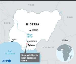 Map of Nigeria locating Kankara in the state of Katsina.  By  (AFP)
