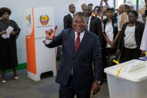 Nyusi is forecast to win a second five-year term despite his popularity taking a hit from chronic unrest and a financial crisis linked to alleged state corruption. By GIANLUIGI GUERCIA (AFP)