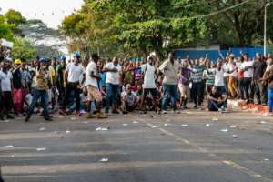Opposition protesters have taken to the streets in frustration over Weah's economic management. By Carielle Doe (AFP)