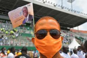 Ouattara supporters say his third term is not unconstitutional as the opposition says. By Issouf SANOGO (AFP)