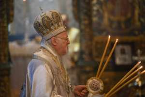Patriarch Bartholomew I, spiritual leader of the Greek Orthodox Church, led an Easter service behind closed doors in Istanbul. By Ozan KOSE (AFP)