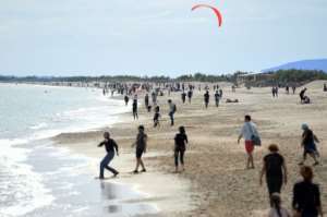 People enjoyed newly reopened beaches in France, Greece and Italy. By Sylvain THOMAS (AFP)